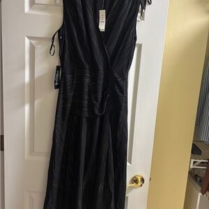 White House Black Market Striped Black Maxi Dress